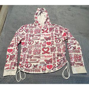 On Fire 2xl Breast Cancer Awareness Hoodie Pink Ribbon